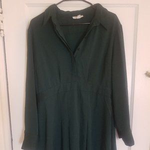 Top Shop Forest Green Long Sleeve Dress 12